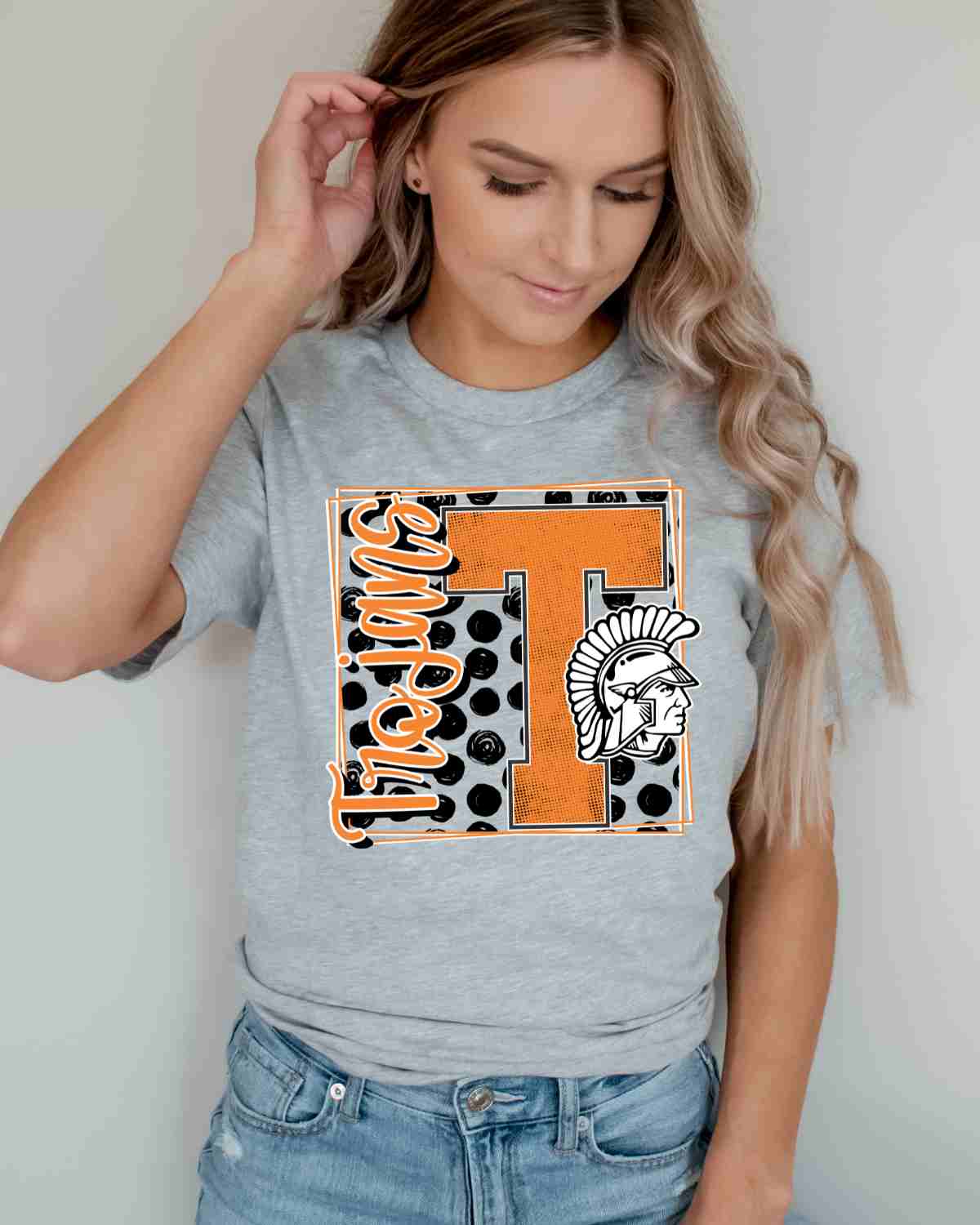 Trojans Square Polka Dots DTF Transfer - Rustic Grace Heat Transfer Company