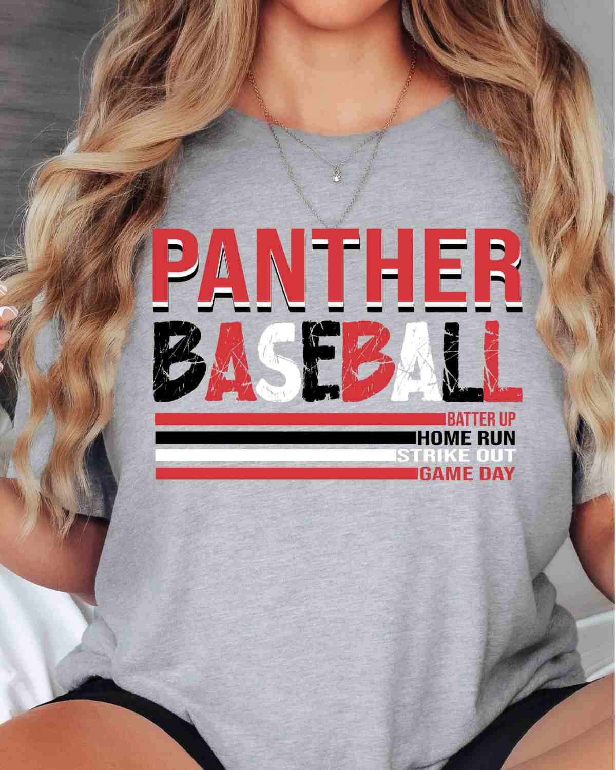 Panther Baseball Stripes DTF Transfer - Rustic Grace Heat Transfer Company
