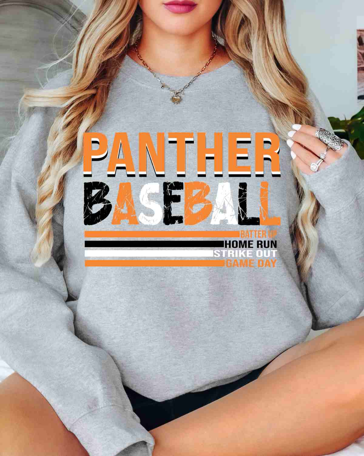 Panther Baseball Stripes DTF Transfer - Rustic Grace Heat Transfer Company