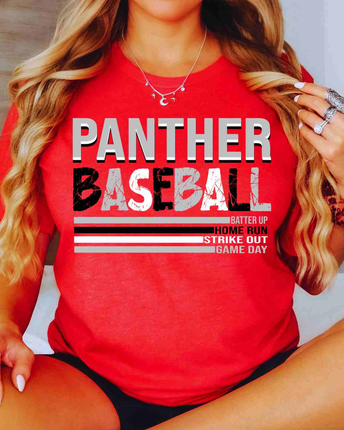 Panther Baseball Stripes DTF Transfer - Rustic Grace Heat Transfer Company