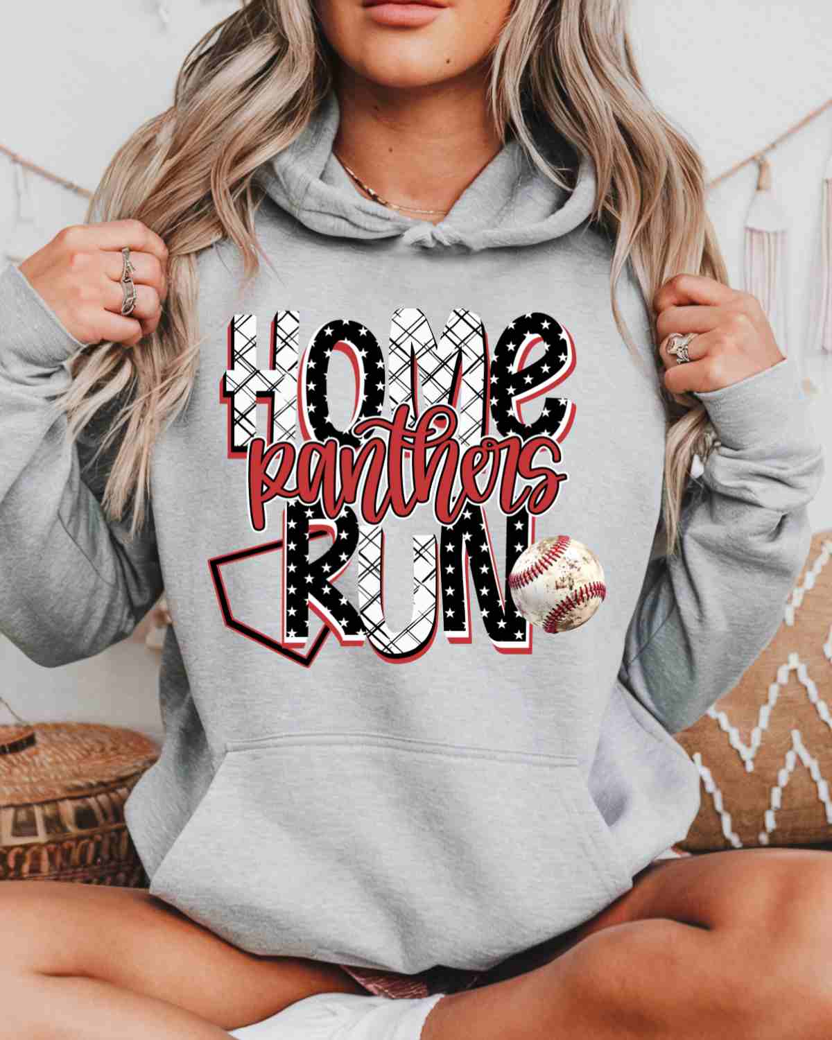 Home Run Panthers DTF Transfer - Rustic Grace Heat Transfer Company