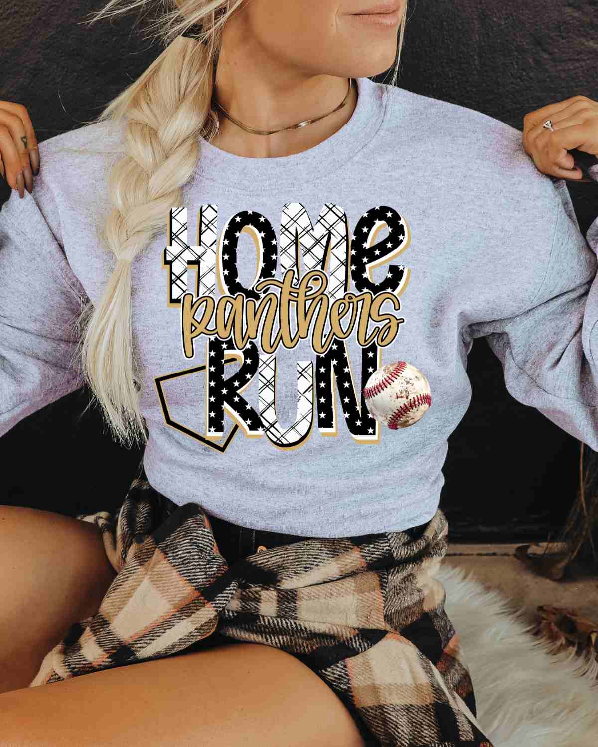 Home Run Panthers DTF Transfer - Rustic Grace Heat Transfer Company