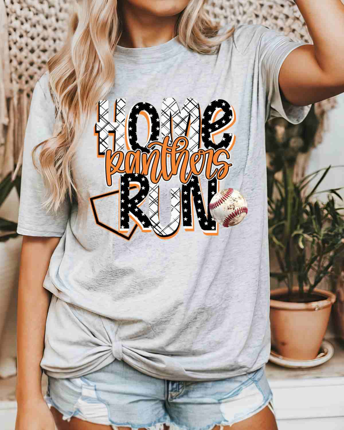 Home Run Panthers DTF Transfer - Rustic Grace Heat Transfer Company