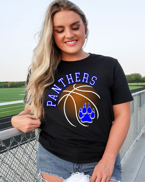 Panthers Basketball Halftone Ball DTF Transfer