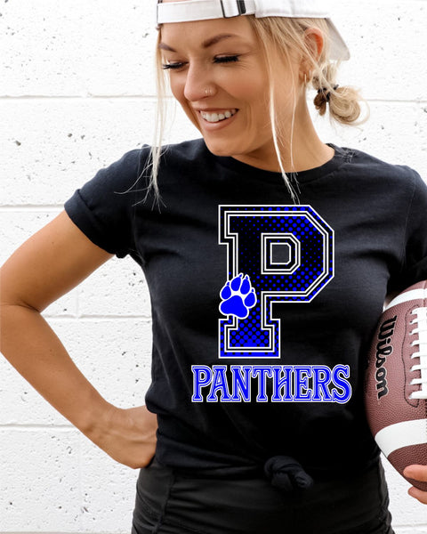 Panthers Mascot Logo Letter Halftone DTF Transfer