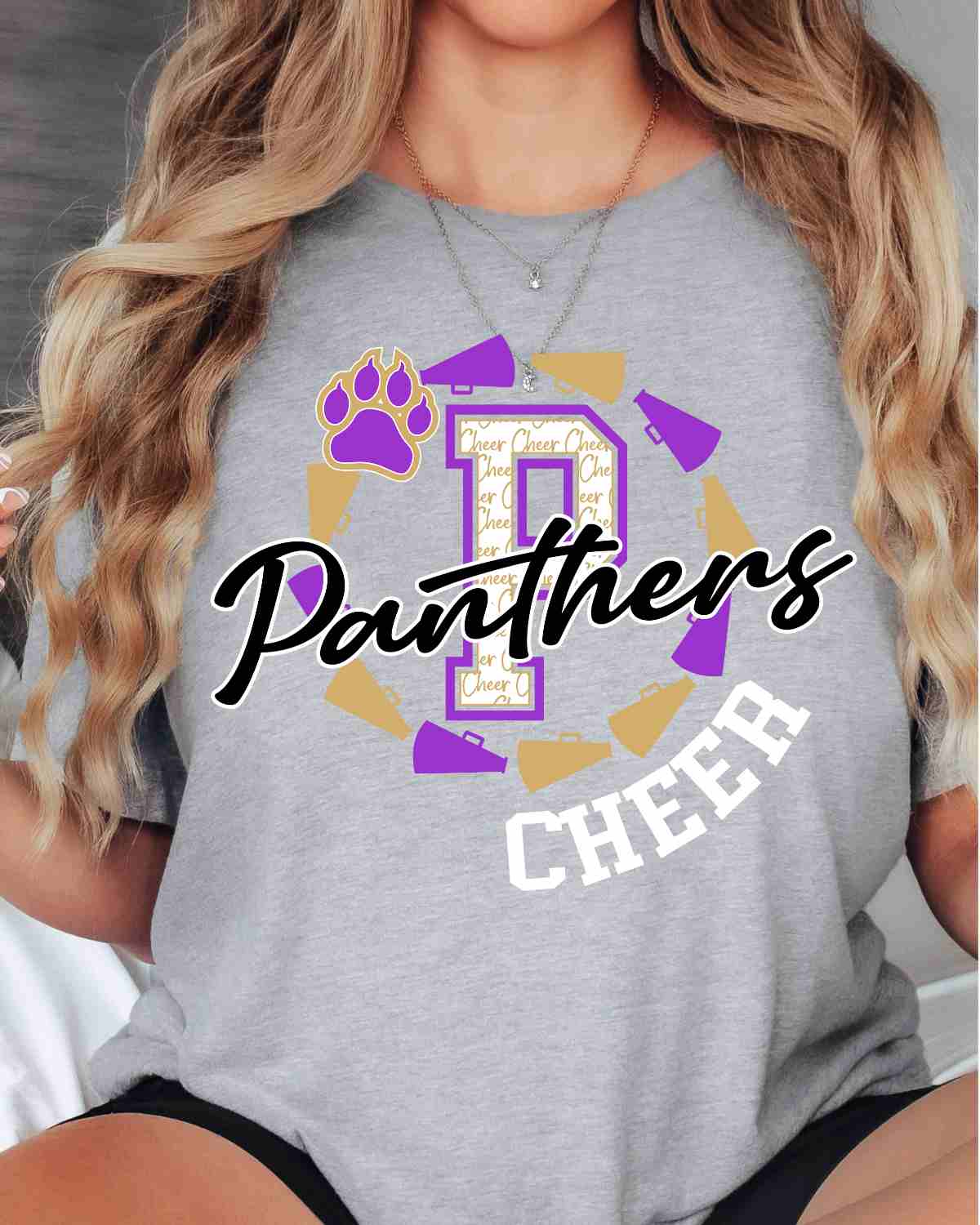Panthers Cheer Circle Megaphones DTF Transfer
