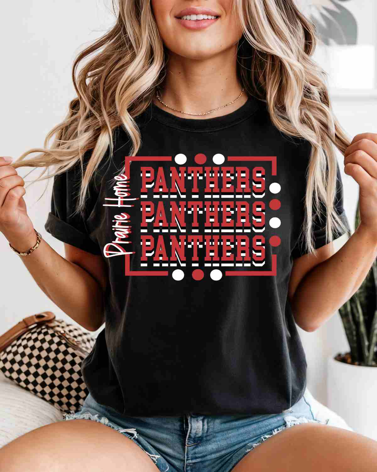 Prairie Home Panthers Rectangle Dots DTF Transfer