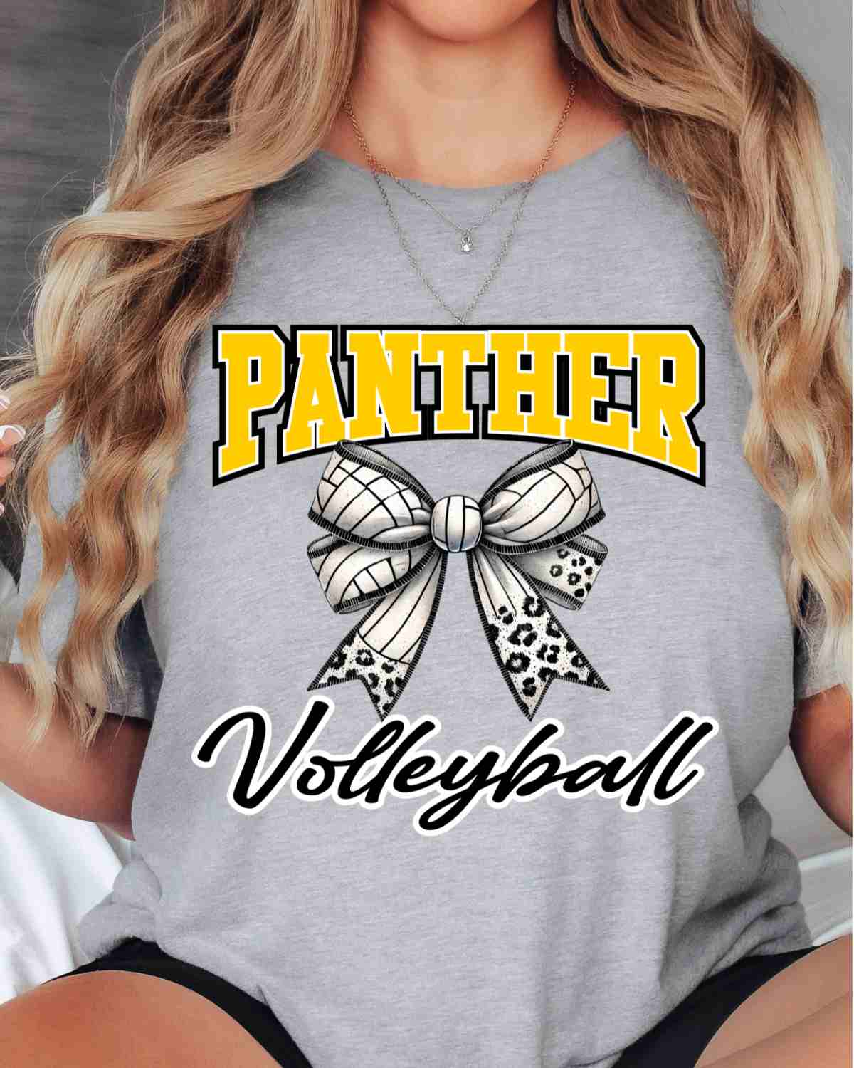 Panther Volleyball Bow Middle DTF Transfer