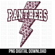 Panthers Lightning Bolt Digital Download