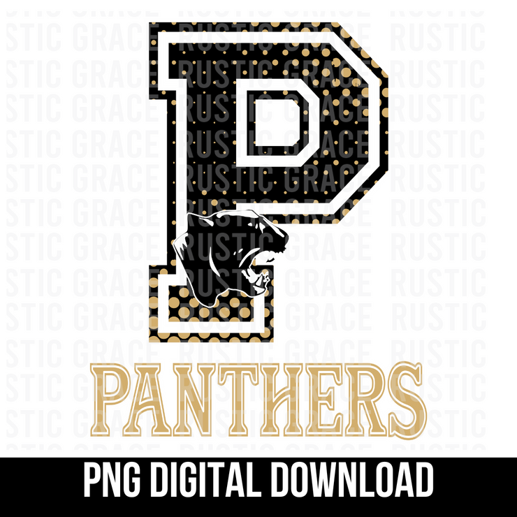 Panthers Letter Halftone Digital Download