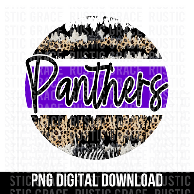 Panthers Leopard Grunge Circle Digital Download