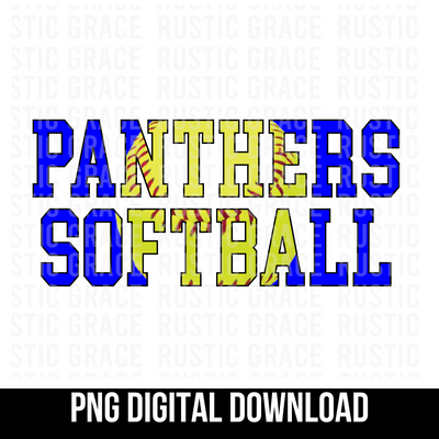 Panthers Softball Word Digital Download
