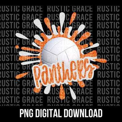 Panthers Volleyball Splatter Digital Download