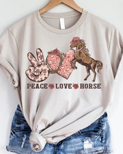 Peace Love Horse Pink DTF Transfer
