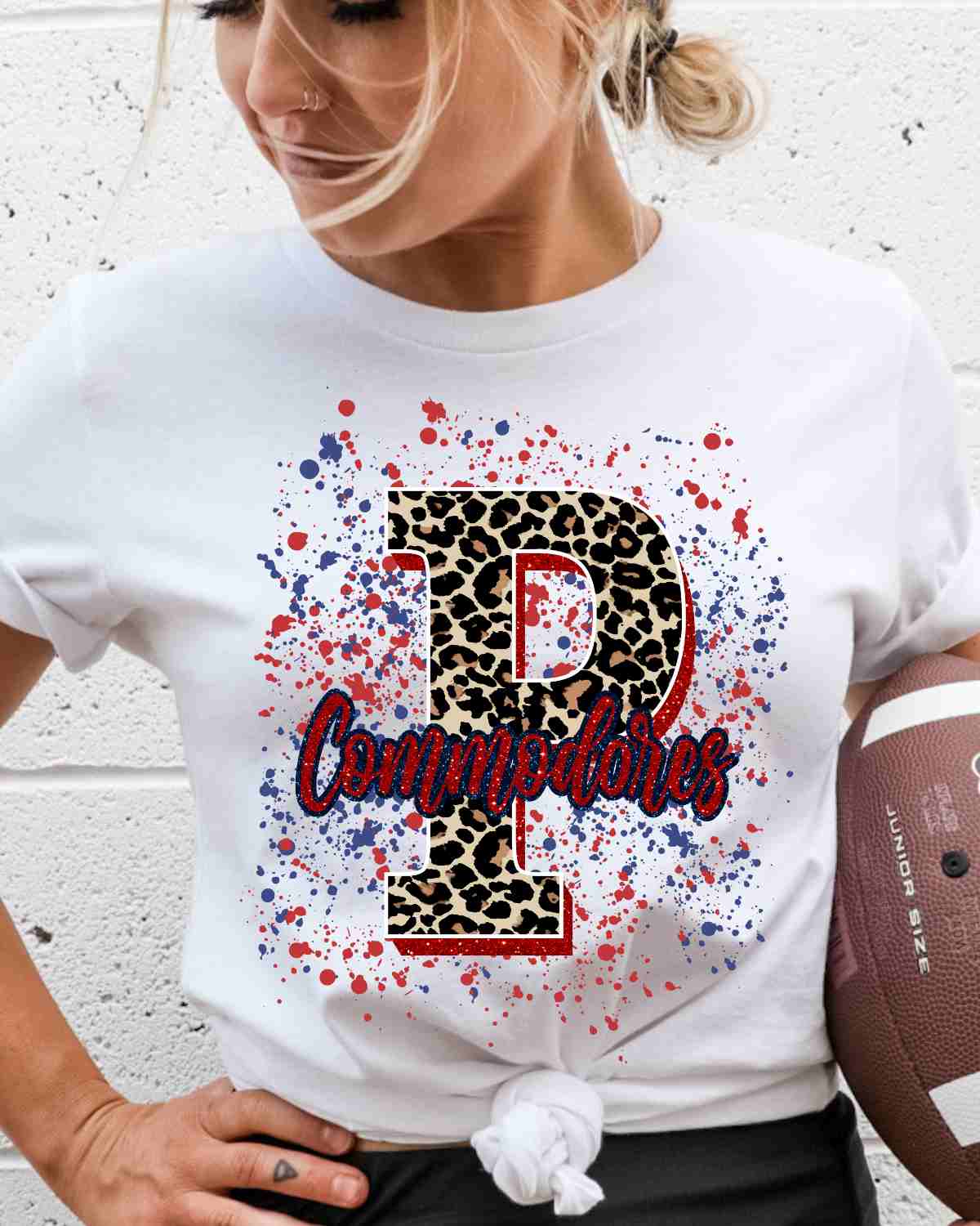 Perry Commodores Letter Splatter DTF Transfer