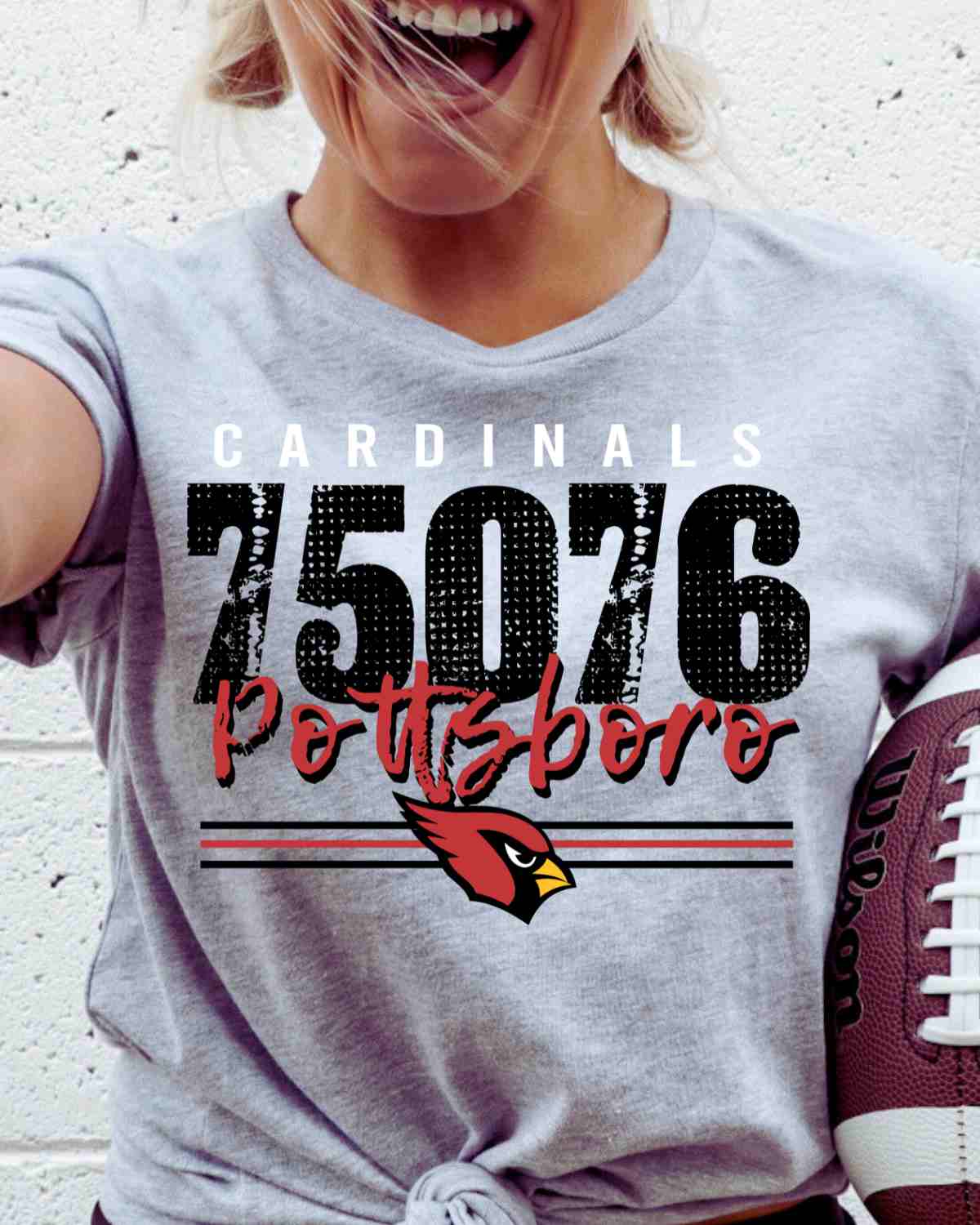 Pottsboro Cardinals 75076 Logo DTF Transfer