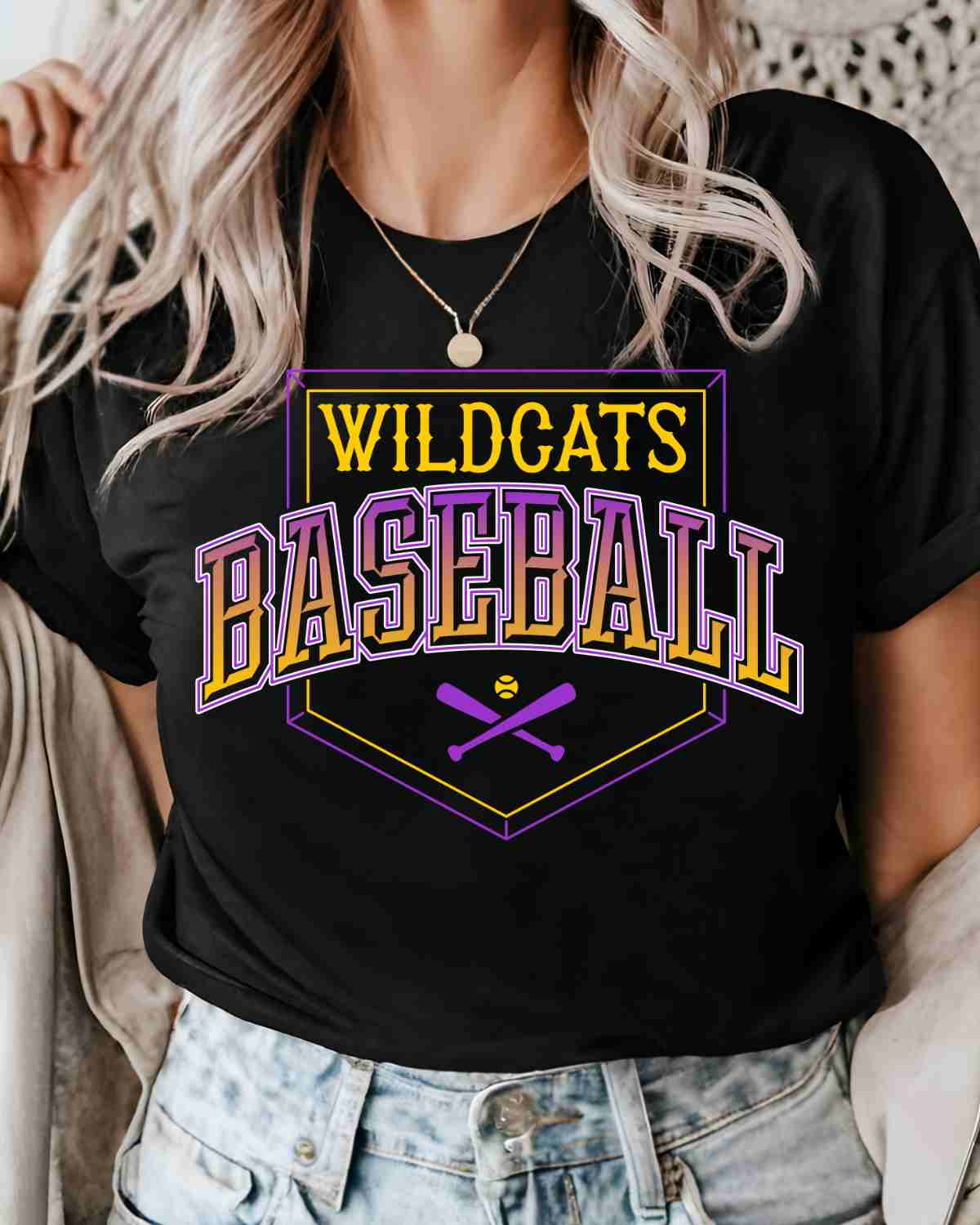 Wildcats Baseball Home Plate Outline DTF Transfer