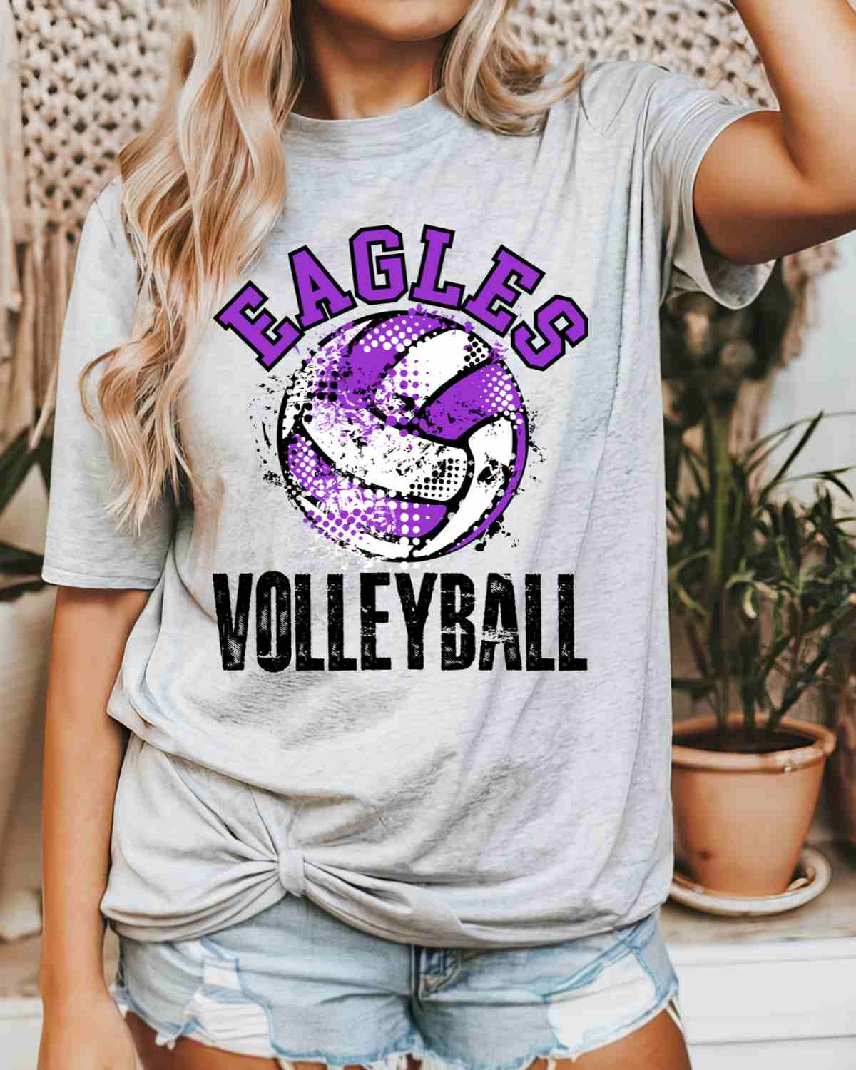 Eagles Volleyball Grunge DTF Transfer - Rustic Grace Heat Transfer Company