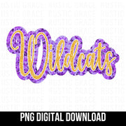 Wildcats Faux Sequin Word Digital Download