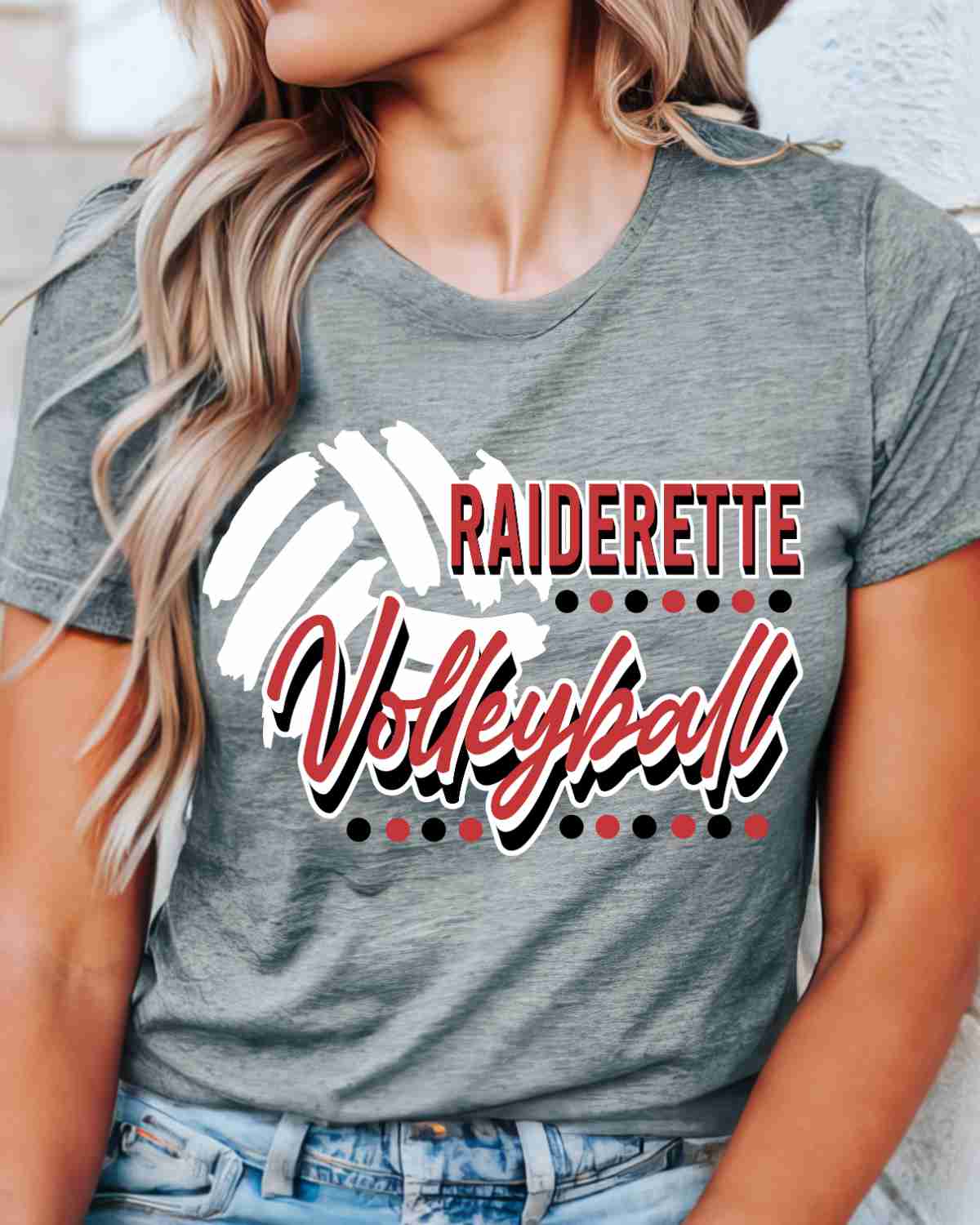 Raiderette Volleyball with Dots DTF Transfer