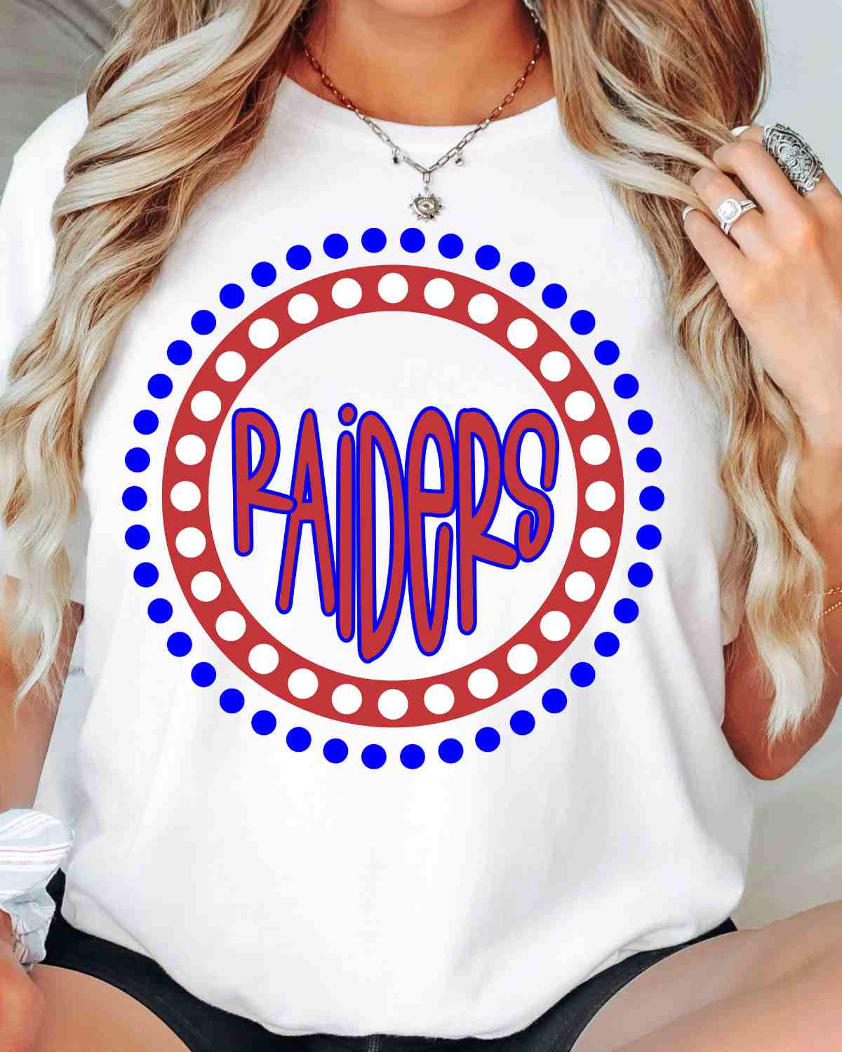 Raiders Spirit Circle Dot DTF Transfer