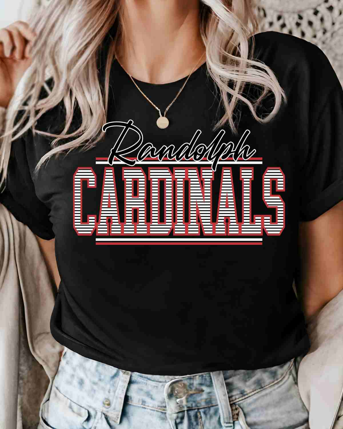 Randolph Cardinals Stripes DTF Transfer