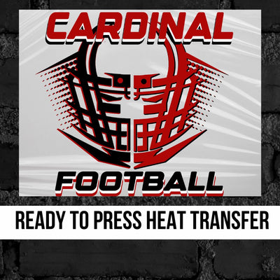 Cardinal Football Helmet Halftone DTF Transfer