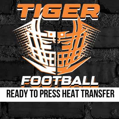 Tiger Football Helmet Halftone DTF Transfer