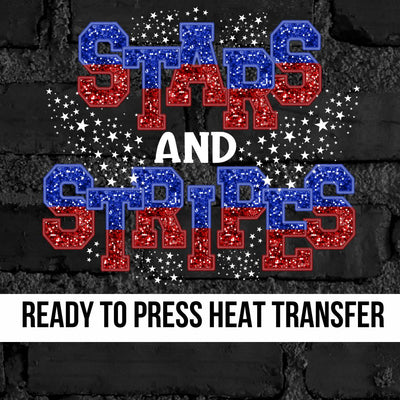 Stars and Stripes Faux Sequin DTF Transfer