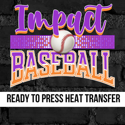 Impact Baseball with Dots DTF Transfer