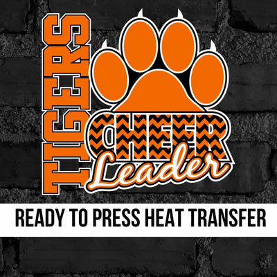 Tigers Cheerleader Paw Chevron DTF Transfer