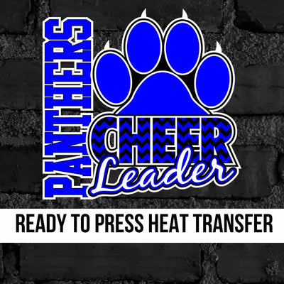 Panthers Cheerleader Paw Chevron DTF Transfer