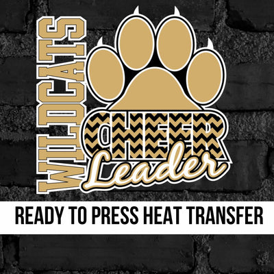 Wildcats Cheerleader Paw Chevron DTF Transfer
