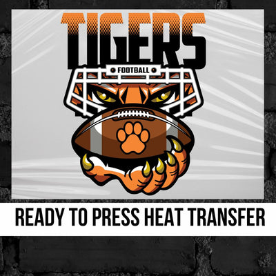 Tigers Football Holding Ball Paw DTF Transfer