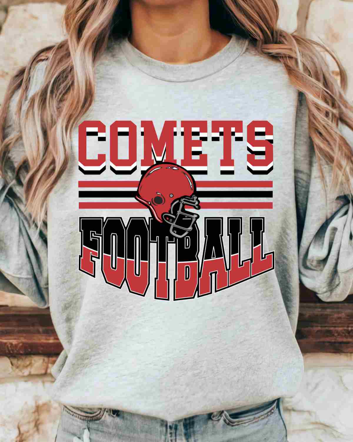 Comets Football Helmet in the Middle DTF Transfer