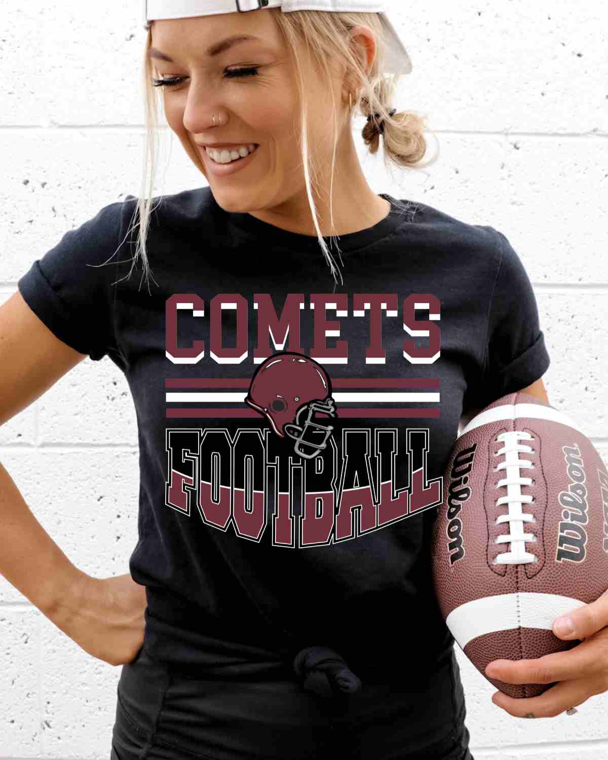 Comets Football Helmet in the Middle DTF Transfer