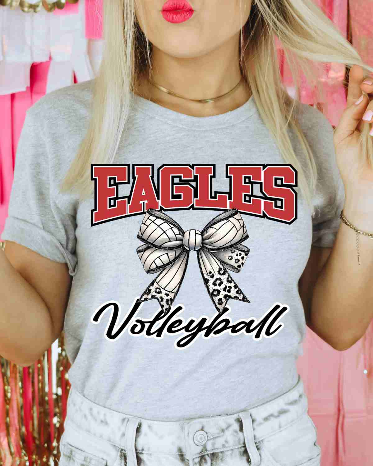 Eagles Volleyball Bow Middle DTF Transfer