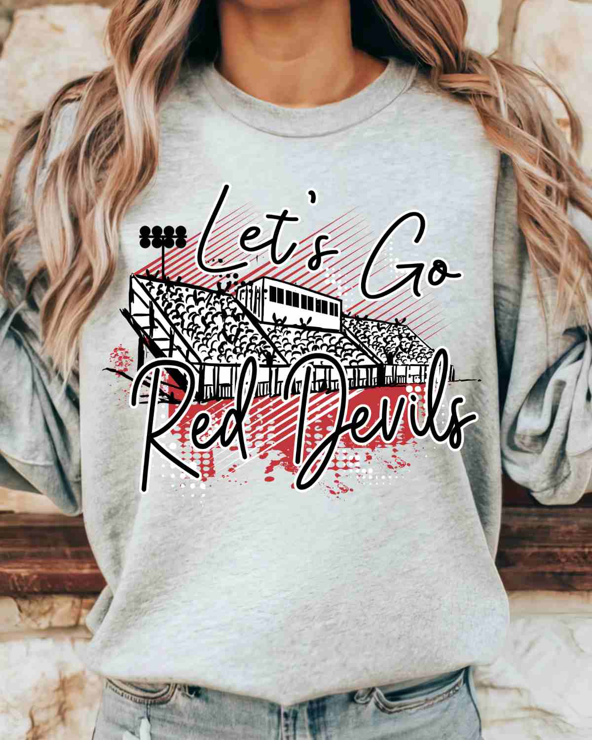 Let's Go Red Devils Stadium DTF Transfer