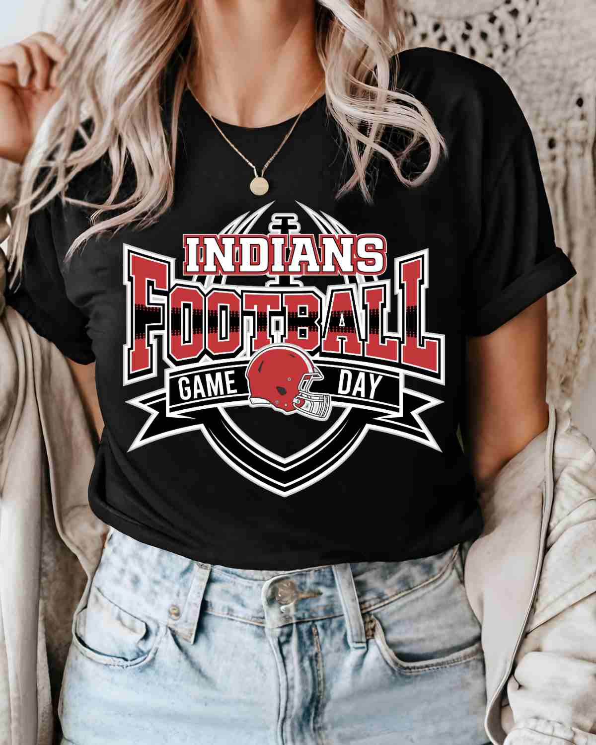 Indians Football Game Day Banner DTF Transfer