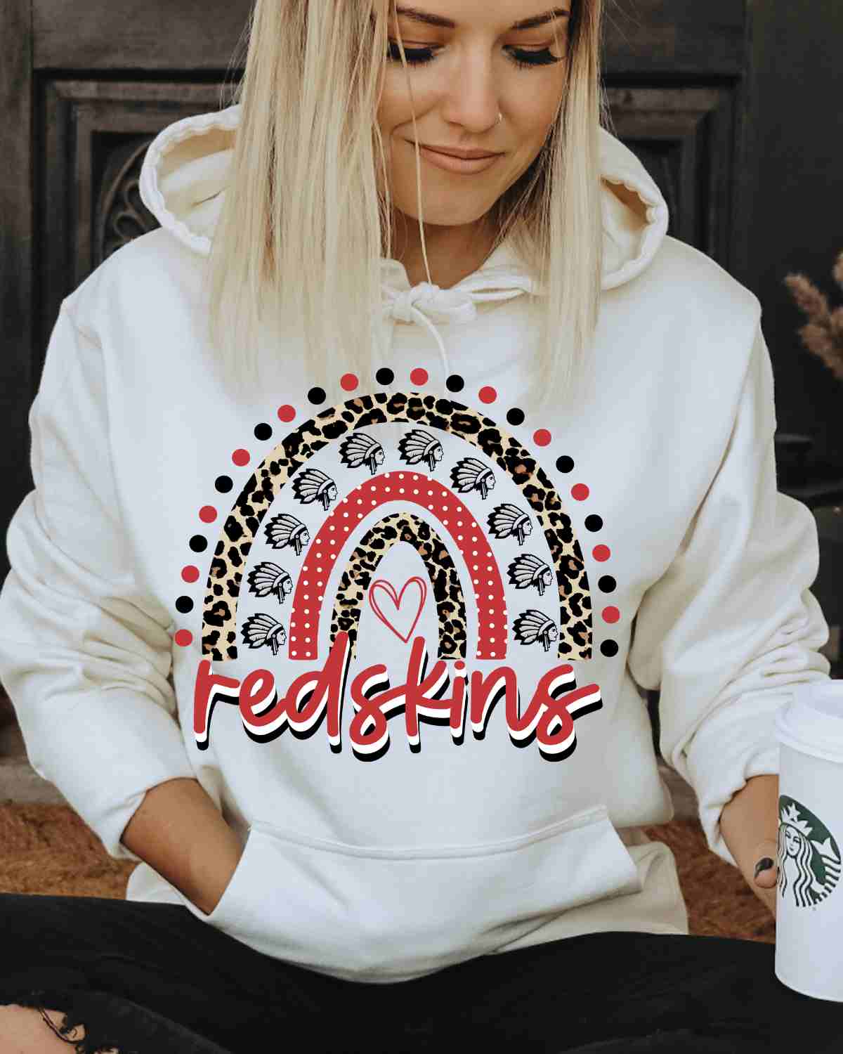 Wapakoneta Redskins Rainbow DTF Transfer