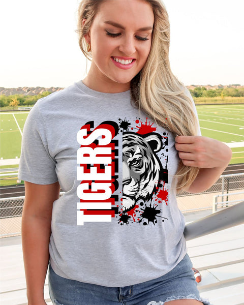 Tigers Split Logo Splatter DTF Transfer