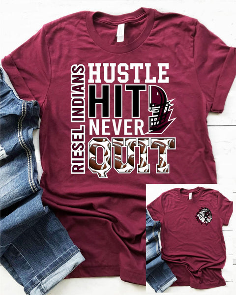 Riesel Indians Hustle Hit Football DTF Transfer
