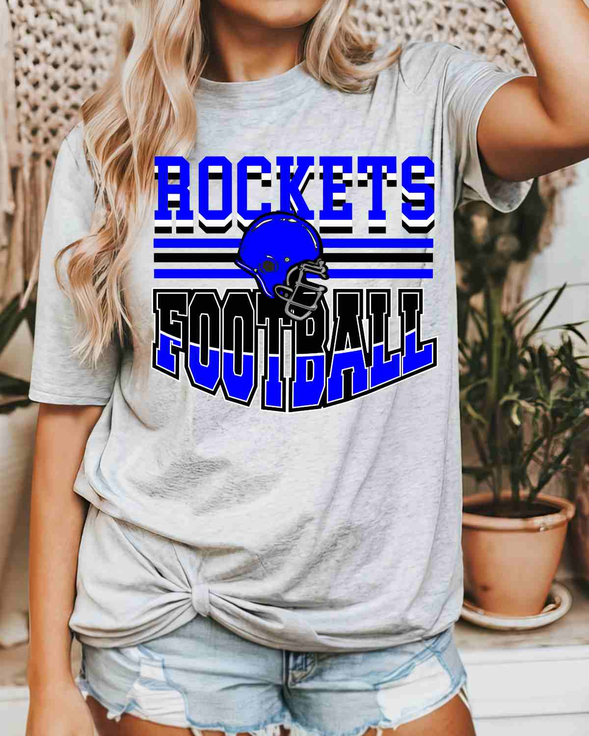 Rockets Football Helmet Middle DTF Transfer