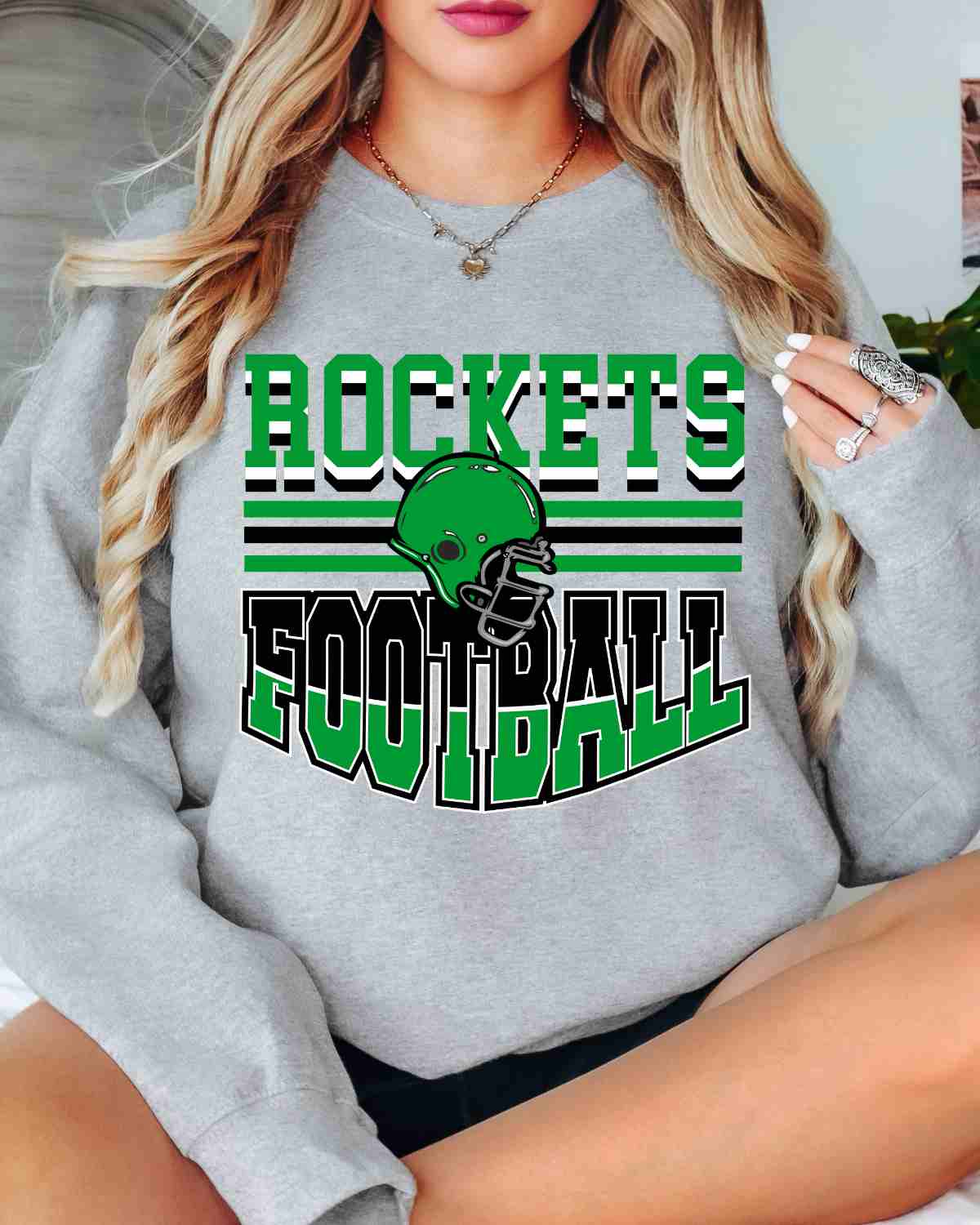 Rockets Football Helmet Middle DTF Transfer