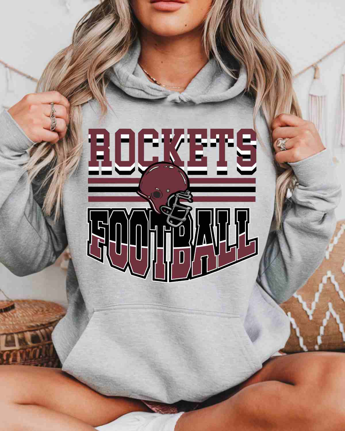 Rockets Football Helmet Middle DTF Transfer