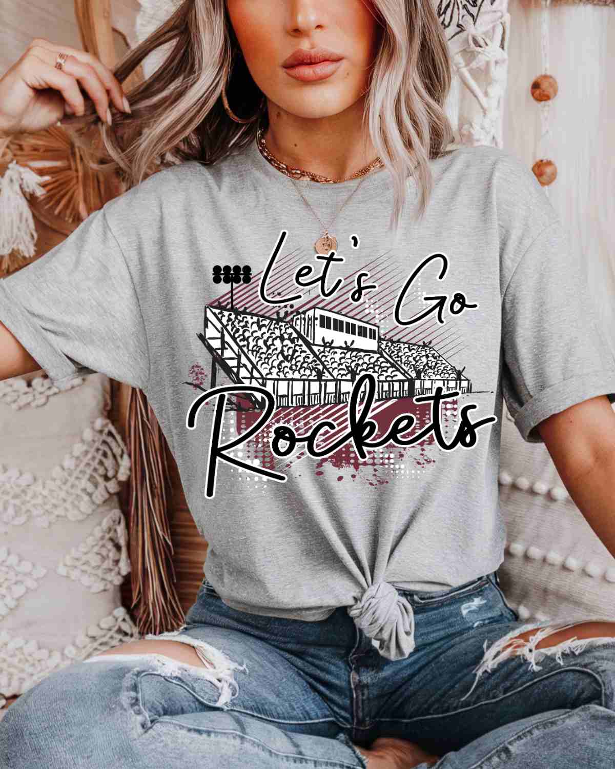 Let's Go Rockets Stadium DTF Transfer