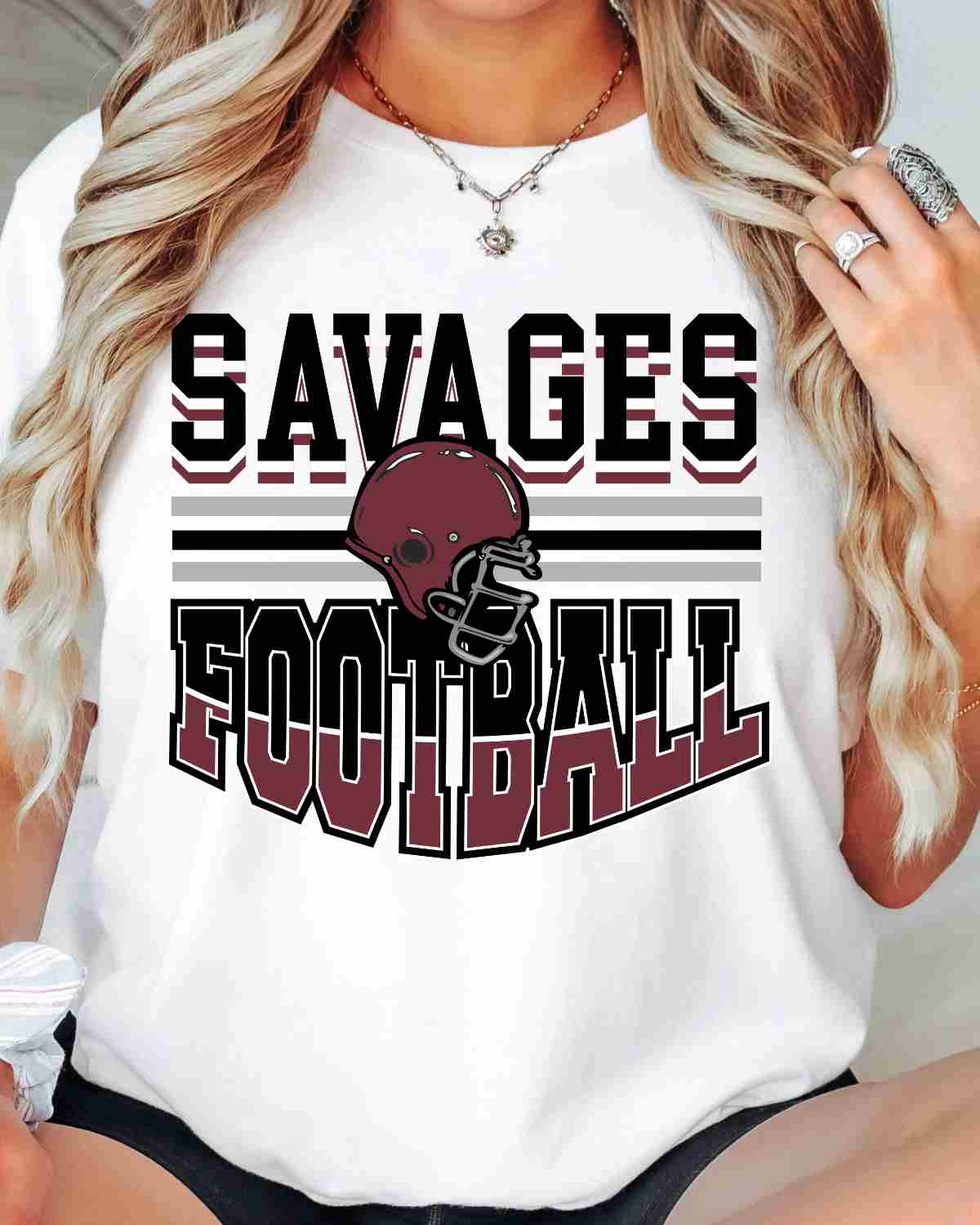 Savages Football Helmet Middle DTF Transfer