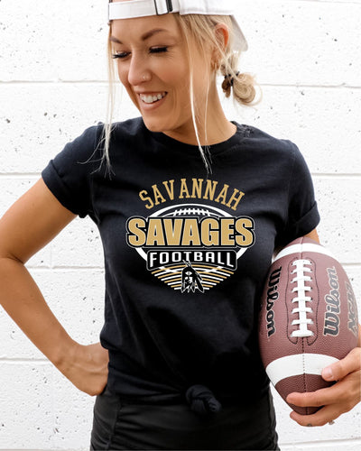 Savannah Savages Football with Lines at Bottom DTF Transfer