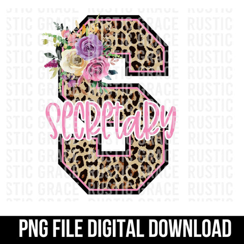 Secretary Leopard Floral Digital Download