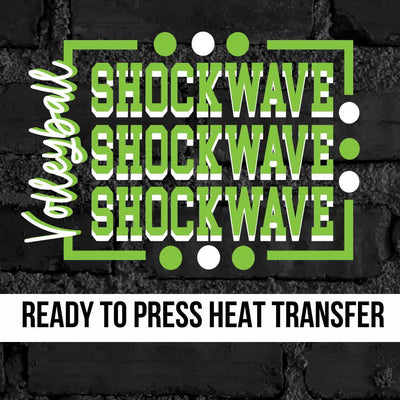 Shockwave Volleyball Rectangle with Dots DTF Transfer